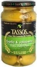 Garlic & Jalapeno Tassos Double Stuffed® Super Mammoth Greek Olives