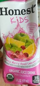 Organic juice drink from concentrate