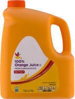 100% orange juice from concentrate no pulp