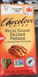 Maple Glazed Salted Pecans In Strong Dark Chocolate