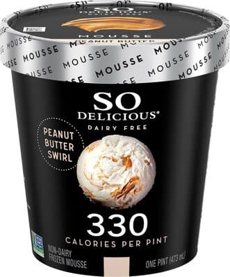 Dairy free peanut butter swirl non dairy frozen mousse