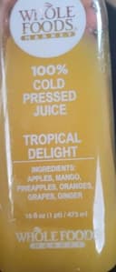 100% Cold Pressed Juice Tropical Delight