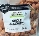 Almonds while raw