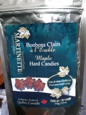 Bonbons clairs à l'érable