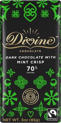 Chocolate dark chocolate with mint crisp