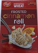Shredded wheat cereal frosted cinnamon roll