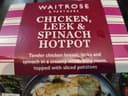 Chicken leek and spinach hotpot