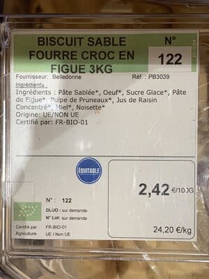 Biscuit sablé fourré croc en figue