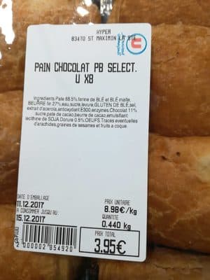 8 Pains au Chocolat Pur Beurre U