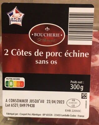 Côtes de porc échine