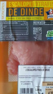 Escalope de dinde