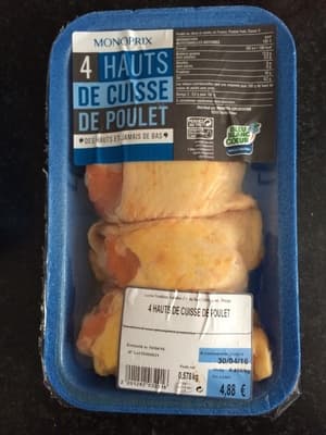 4 hauts de cuisse de poulet