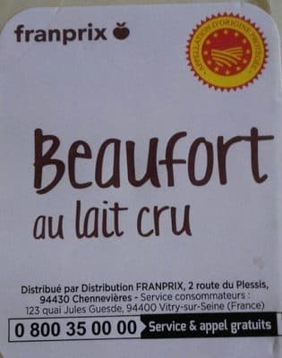 Beaufort au lait cru
