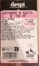 Chiffonnade de rosette de lyon vpf