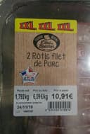 2 rôtis filet de porc