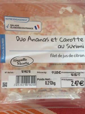 Duo Ananas et Carotte au Surimi
