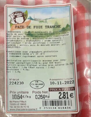 Pate de foie tranche