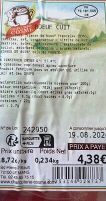 Boeuf cuit
