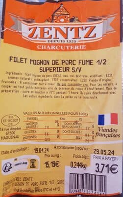 Filet Mignon de Proc Fumé 1/2 supérieur S/V