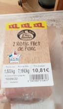 2 Rôtis filet de porc