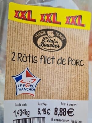 2 rotis filet de porc