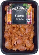 Émincé de lapin à la provençale : morceaux de râbles et cuisses désossés