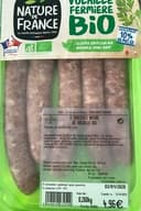 5 saucisses nature de volaille bio