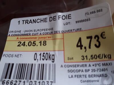1 tranche de foie de veau