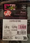 2 côtes de porc