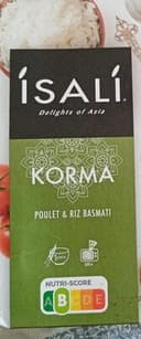Korma poulet et riz basmati