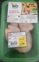 2 cuisses de poulet fermier bio