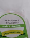 Salade de fruits mangues framboises
