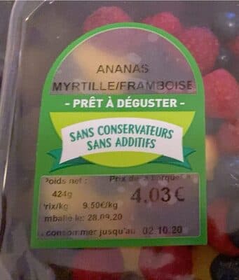 Ananas myrtille/framboise