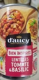 Lentilles tomate et basilic