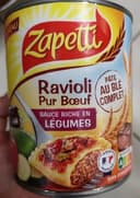 Ravioli pur bœuf sauce riche en légumes