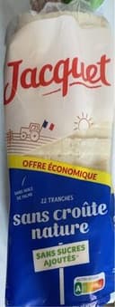 Pain de mie sans croûte sans sucres ajoutés