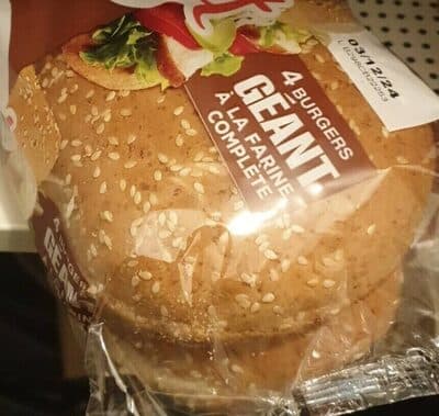 4 burgers géant à la farine complète