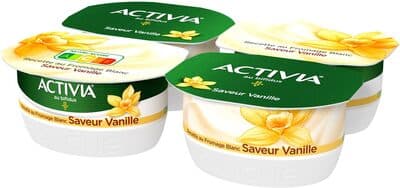 Activia bifidus recette au fromage blanc saveur vanille 120gx4