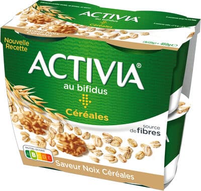 Activia bifidus cereales saveur noix 120 g x 4