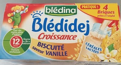 BLEDINA BLEDIDEJ Croissance Biscuité Saveur Vanille 4x250ml Dès 12 Mois