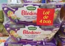 BLEDINA BLEDINER BOLS 4x200g 2 Légumes du potager pâtes étoile / 2 Méli Mélo de Courgettes et Aubergines riz Dès 12 Mois