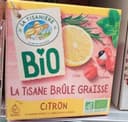 Infusion tisane brûle graisse au citron bio