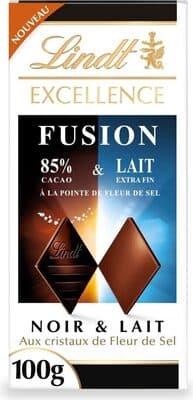 Fusion noir et lait à la pointe de fleur de sel