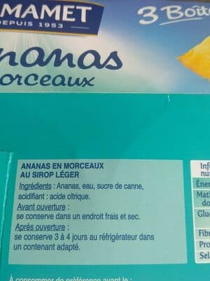 Ananas en morceaux,