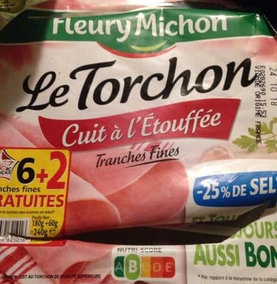 Le torchon, cuit à l'etouffee, -25% de sel