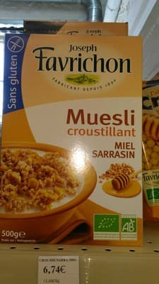 Muesli croustillant miel sarrasin