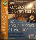 Duo cereales et champignons riz, kasha, freekeh, morilles