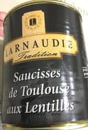 SAUCISSES DE TOULOUSES AUX LENTILLES