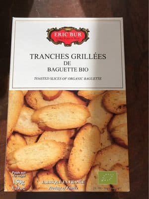 Tranches grillées de baguette bio