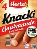 HERTA KNACKI Gourmande Saucisses Porc x4 - 280g